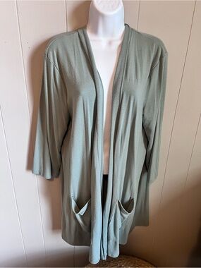 Zenana Outfitters Sage Green Open-Front Cardigan